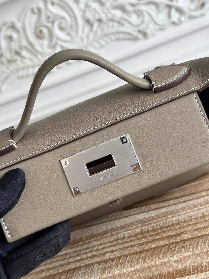 Hermès 24/24 Mini Bag Evercolor Swift Leather Dark Gray Silver - Default Title - View 7