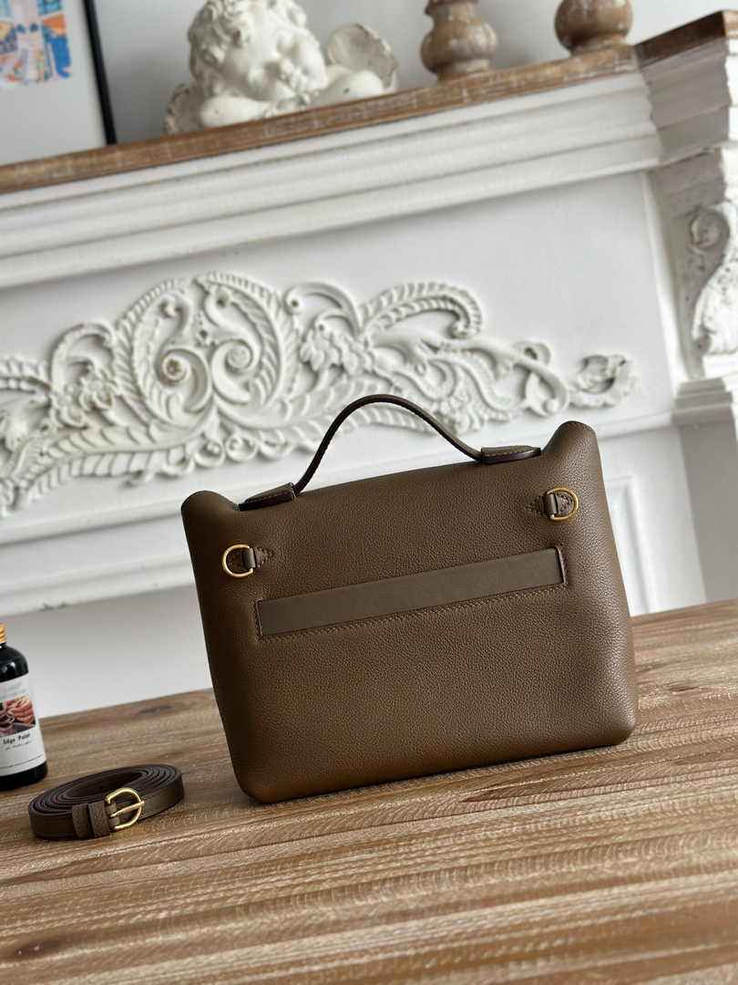 Hermès 24/24 Mini Bag Evercolor Swift Dark Gray Leather Gold - Default Title - View 3