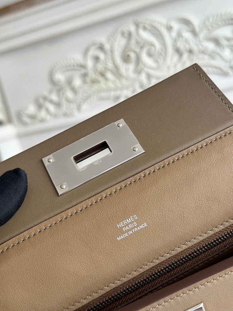 Hermès 24/24 Mini Bag Evercolor Swift Dark Gray Leather Silver - Default Title - View 8