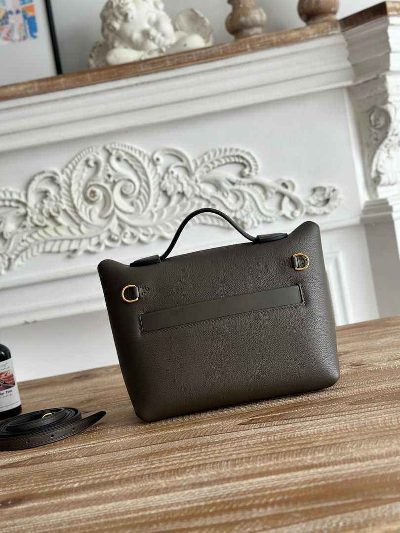 Hermès 24/24 Mini Bag Gray Evercolor Swift Leather Gold - Default Title - View 3