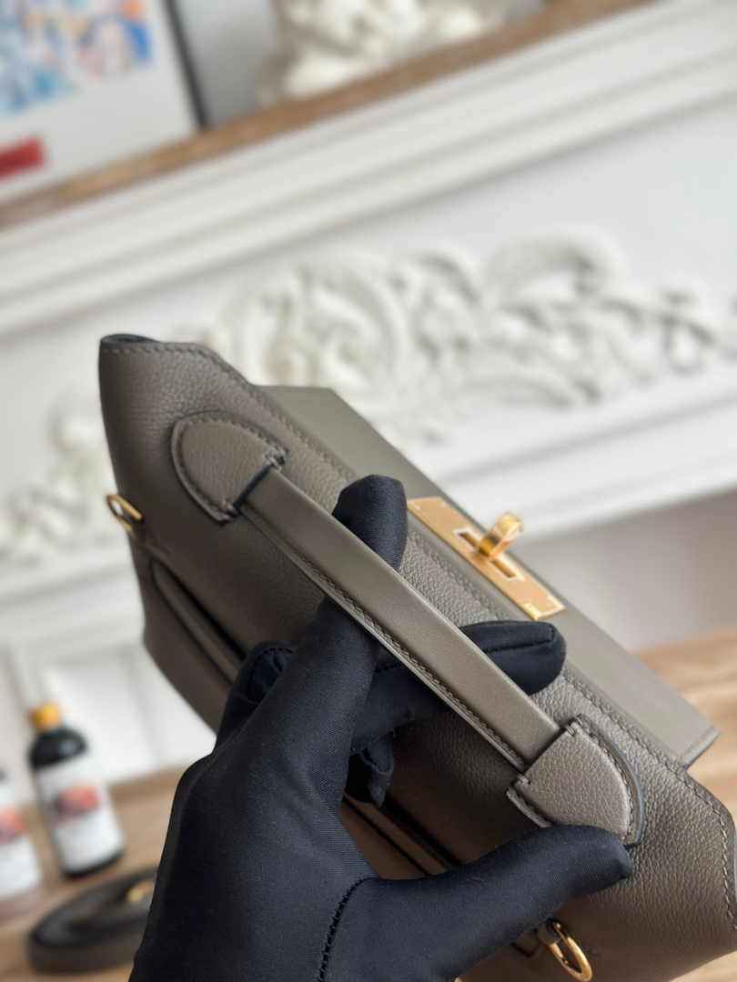 Hermès 24/24 Mini Bag Gray Evercolor Swift Leather Gold - Default Title - View 5
