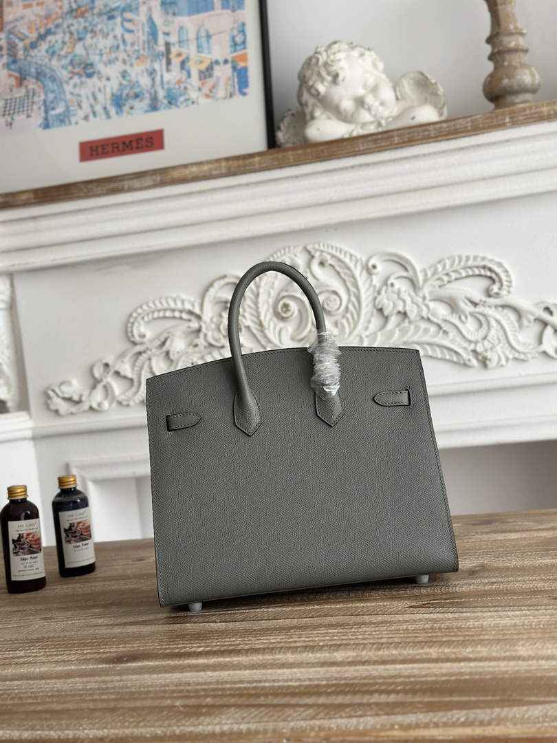 Hermès Birkin 25 Bag Dark Gray Epsom Leather H625648 - gold - View 4