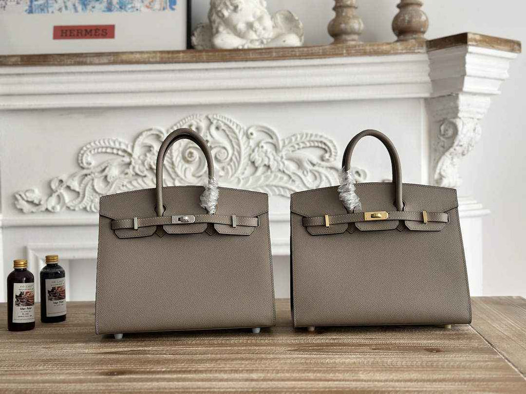 Hermès Birkin 25 Bag Dark Gray Epsom Leather H625649 - gold - View 1