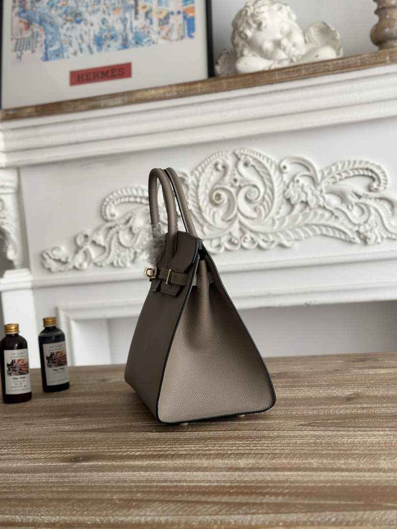 Hermès Birkin 25 Bag Dark Gray Epsom Leather H625649 - gold - View 3