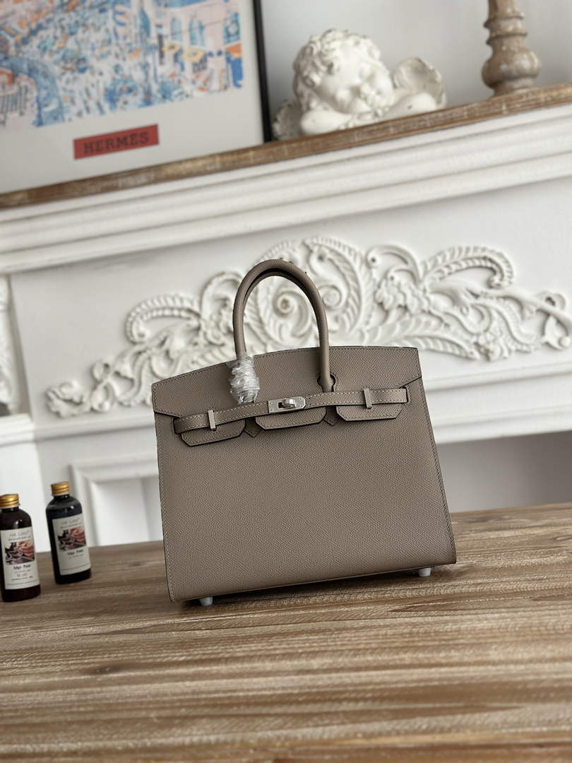 Hermès Birkin 25 Bag Dark Gray Epsom Leather H625649 - gold - View 8