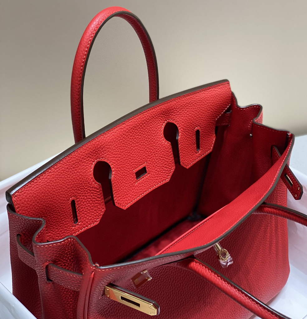 Hermès Birkin 30cm red Togo Gold Hardware - Default Title - View 9