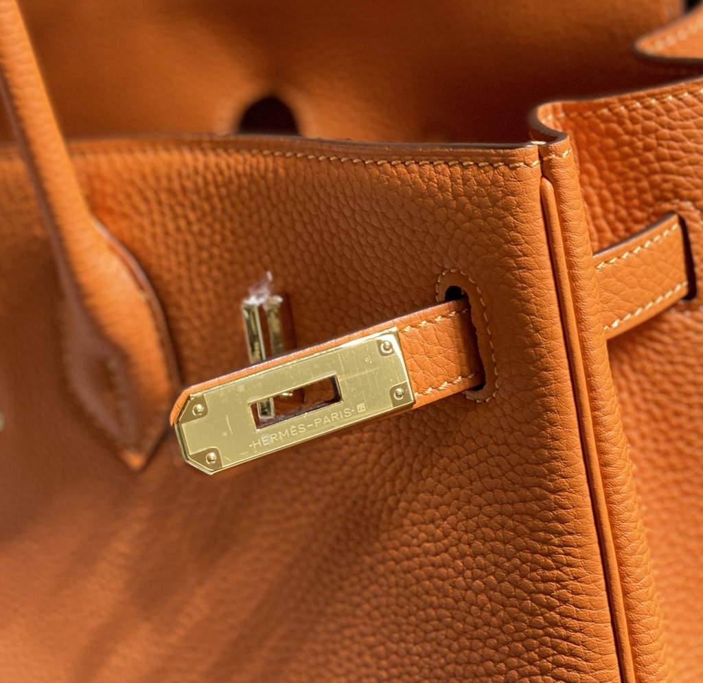 Hermès Birkin 30cm orange Togo Gold Hardware - Default Title - View 6