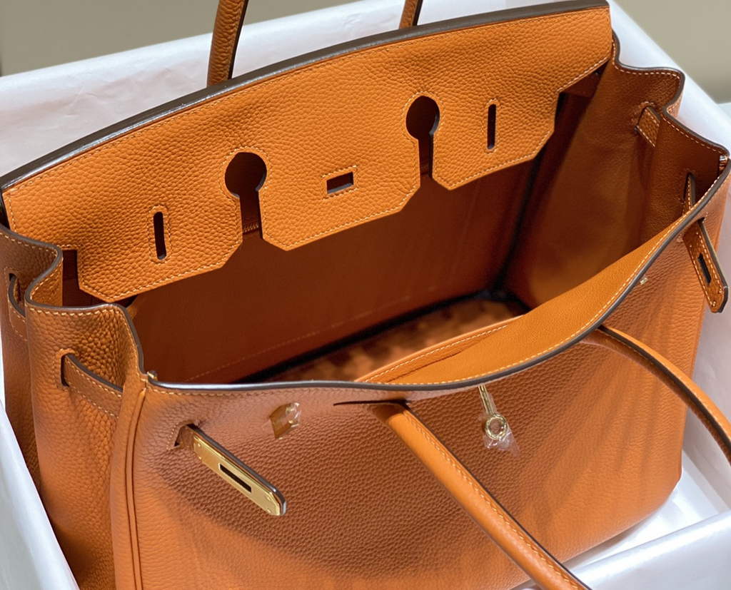 Hermès Birkin 30cm orange Togo Gold Hardware - Default Title - View 9