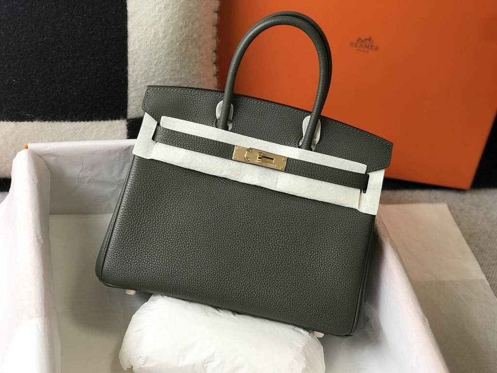 Hermès Birkin 30cm dark green Togo gold Hardware - Default Title - View 3