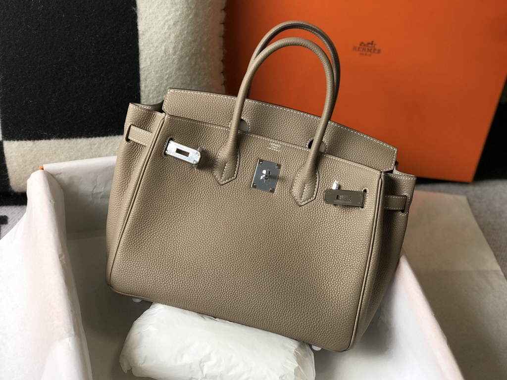 Hermès Birkin 30cm Gray Togo Silver Hardware - Default Title - View 4
