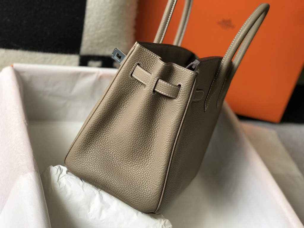Hermès Birkin 30cm Gray Togo Silver Hardware - Default Title - View 5