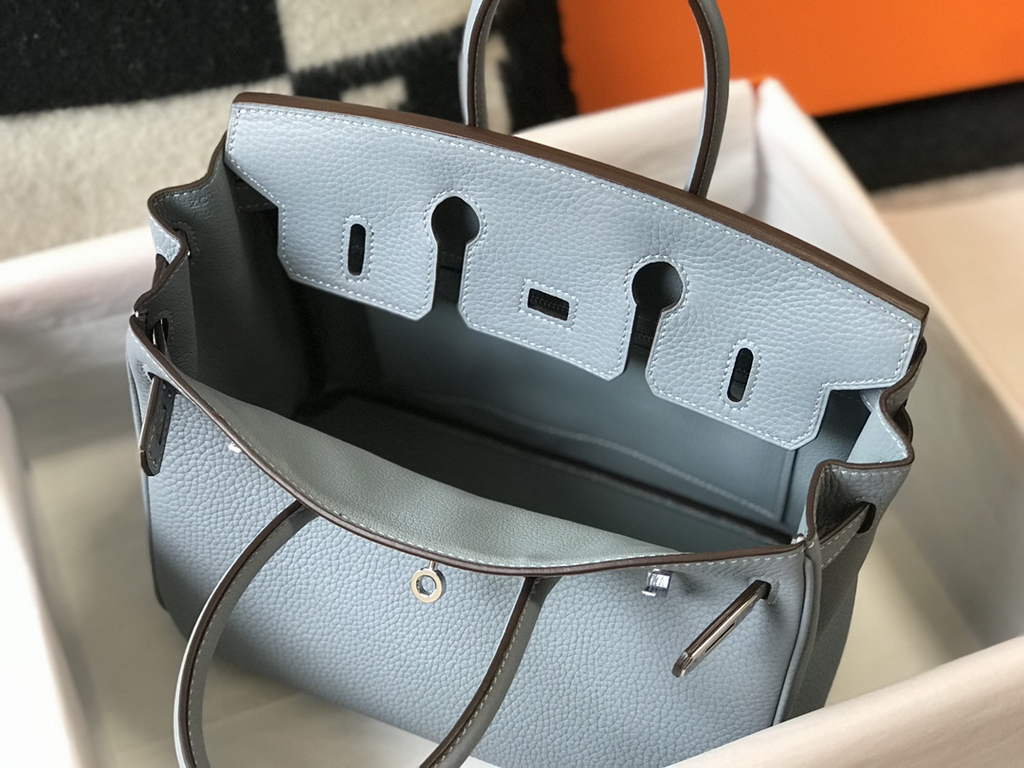 Hermès Birkin 30cm Blue Togo Silver Hardware - Default Title - View 9