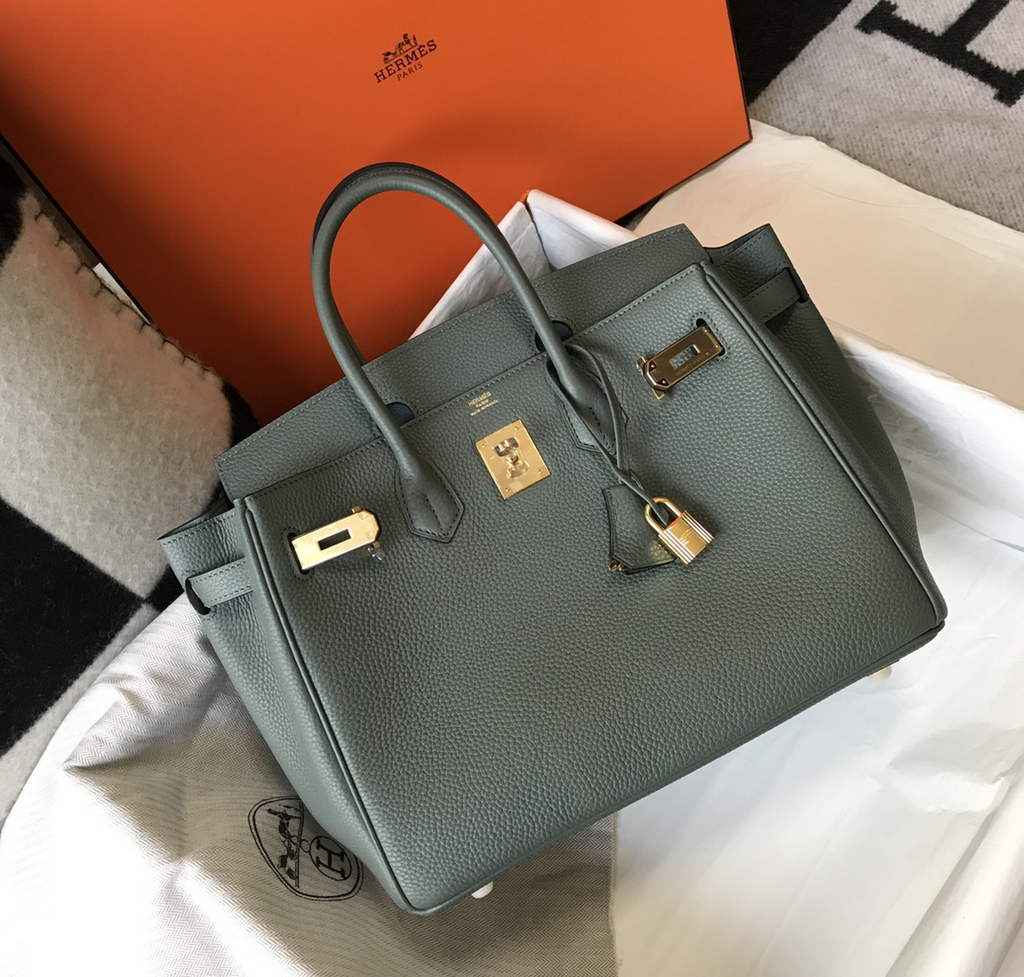 Hermès Birkin 30cm Dark Green Togo Gold Hardware - Default Title - View 5