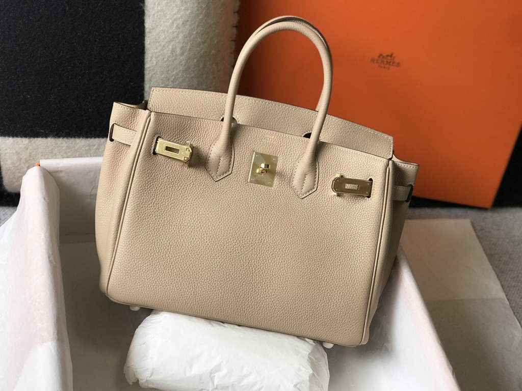 Hermès Birkin 30cm Dark Beige Togo Gold Hardware - Default Title - View 4