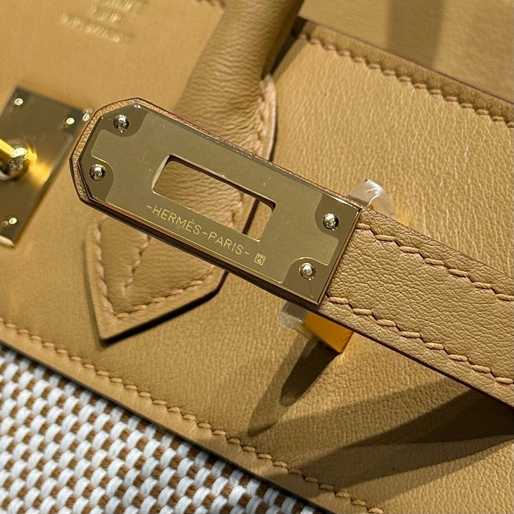 Hermès Birkin Bag 25cm Gold Hardware Apricot Swift Leather Canvas - Default Title - View 6