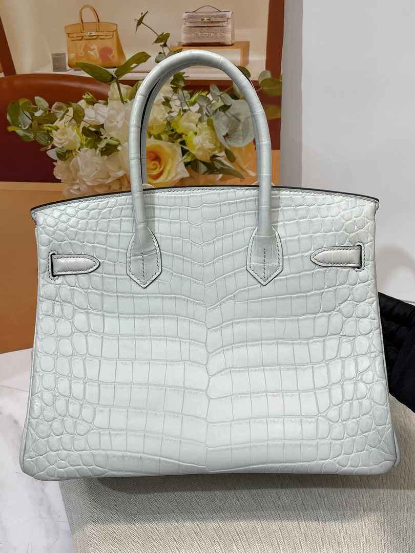Hermès Birkin Bag 30cm Gray Crocodile Leather Gold Hardware H8890 - Default Title - View 4