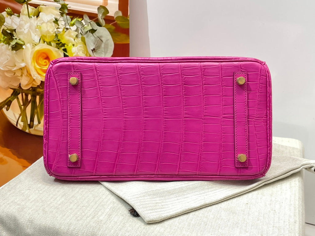 Hermès Birkin Bag 30cm Plum Crocodile Leather Gold Hardware H8883 - Default Title - View 6