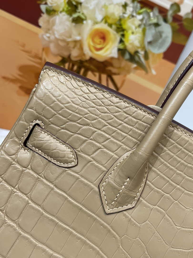 Hermès Birkin Bag 30cm Apricot Crocodile Leather Gold Hardware H8887 - Default Title - View 5