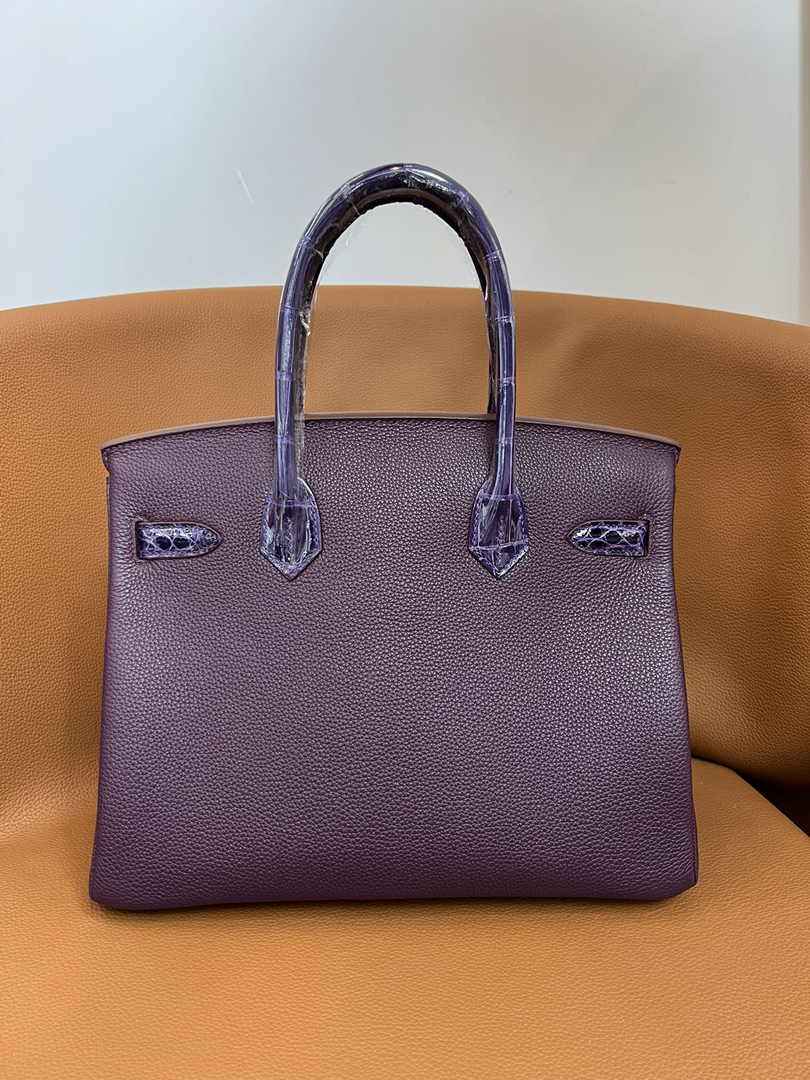 Hermès Birkin Bag Purple Crocodile Togo Gold Hardware H8604 - W25×H20×D13cm - View 2