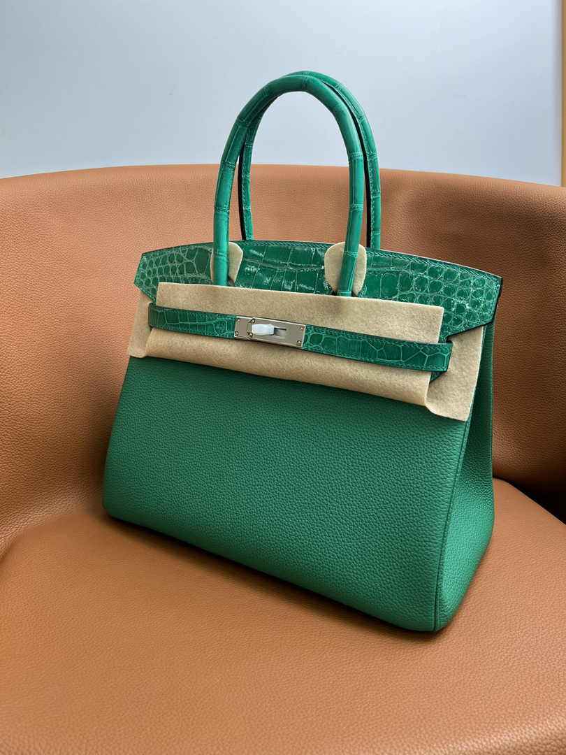 Hermès Birkin Bag Green Crocodile Togo Gold Hardware H8602 - W25×H20×D13cm - View 3