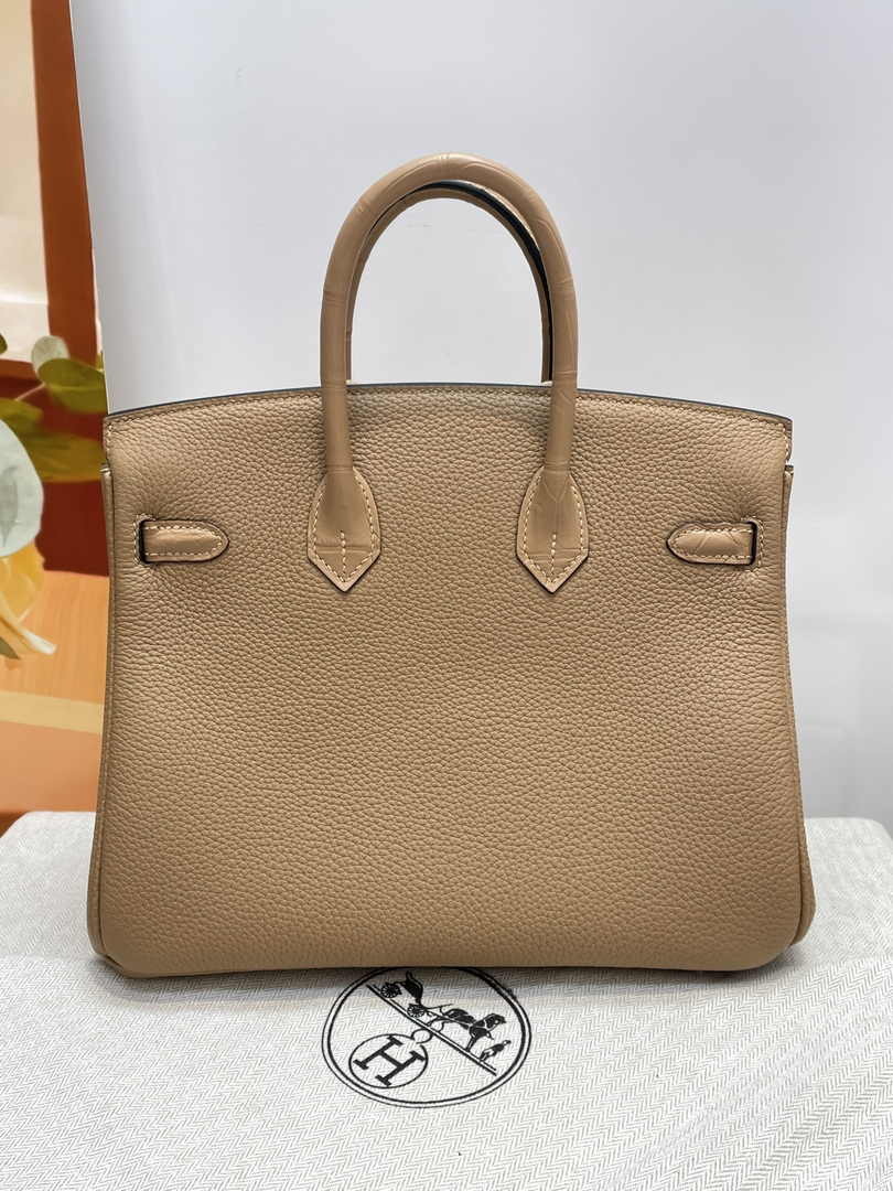Hermès Birkin Bag Apricot Crocodile Togo Gold Hardware H8610 - W25×H20×D13cm - View 5
