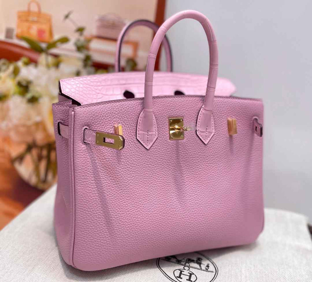Hermès Birkin Bag Pink Crocodile Togo Gold Hardware H8611 - W25×H20×D13cm - View 3