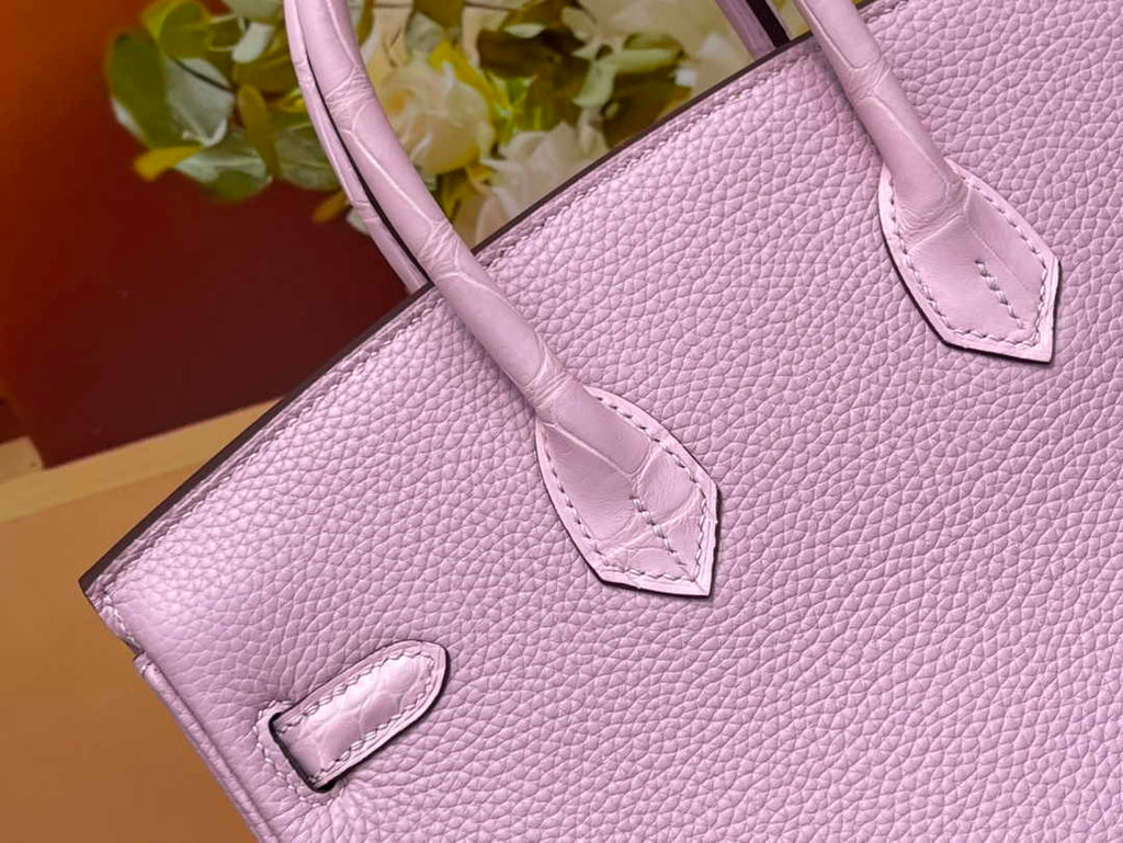 Hermès Birkin Bag Pink Crocodile Togo Gold Hardware H8611 - W25×H20×D13cm - View 8