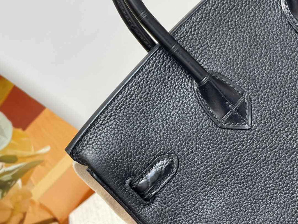 Hermès Birkin Bag Black Crocodile Togo Gold Hardware H8600 - W25×H20×D13cm - View 5
