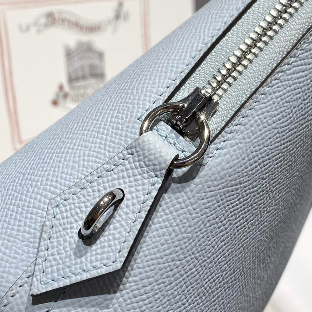 Hermes Bolide 1923 Bag 25 in Blue Epsom Calfskin Silver Hardware - Default Title - View 6