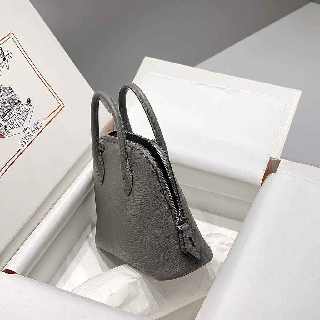 Hermes Bolide 1923 Bag 25 in Gray Epsom Calfskin Silver Hardware - Default Title - View 4