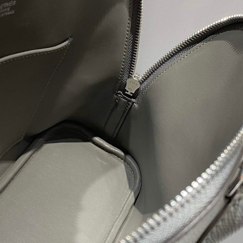 Hermes Bolide 1923 Bag 25 in Gray Epsom Calfskin Silver Hardware - Default Title - View 9