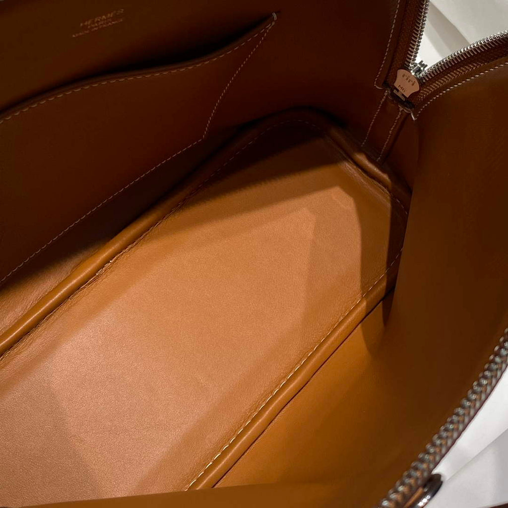Hermes Bolide 1923 Bag 25 in Brown Epsom Calfskin Silver Hardware - Default Title - View 9