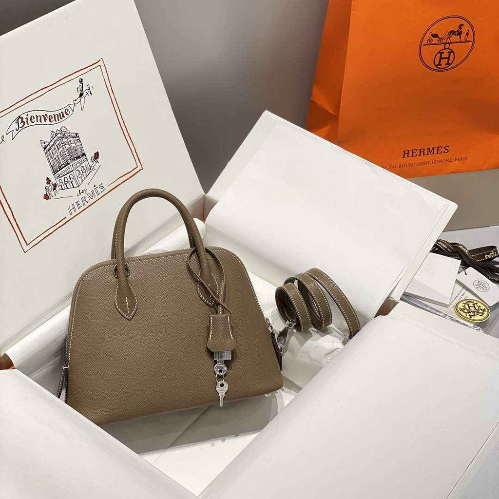 Hermes Bolide 1923 Bag 25 in Dark Gray Epsom Calfskin Silver Hardware - Default Title - View 1