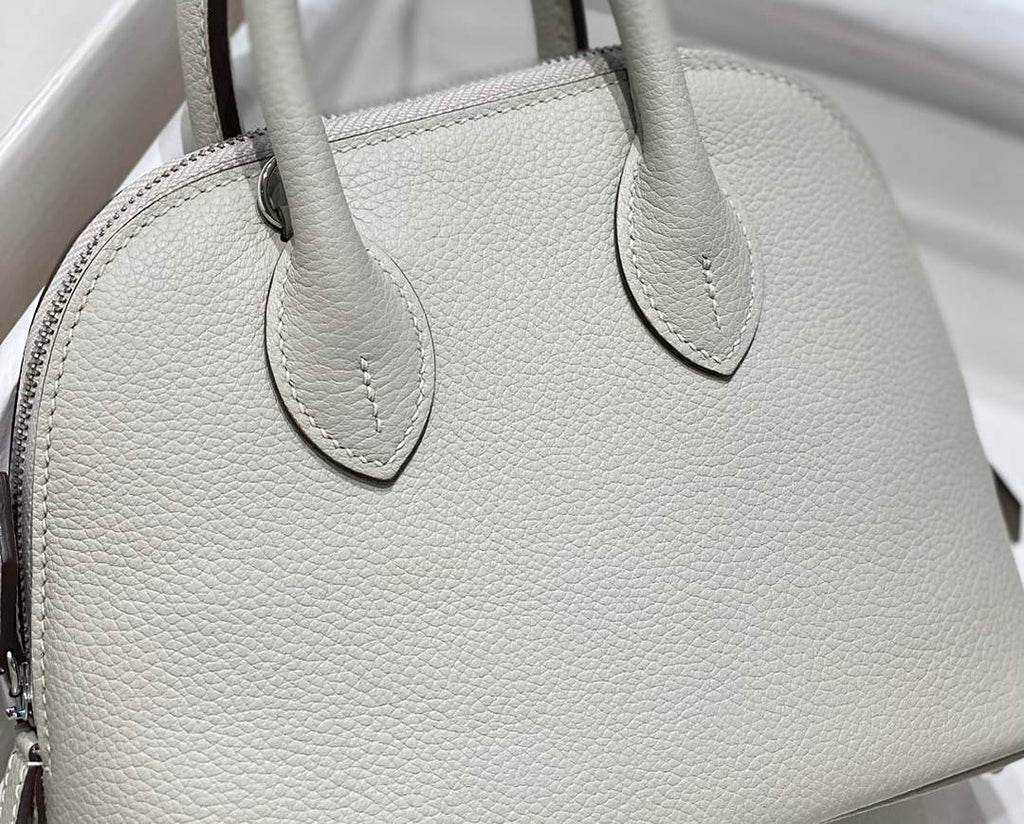 Hermes Bolide 1923 Mini Bag in Light Gray Evercolor Calfskin Silver Hardware - Default Title - View 5