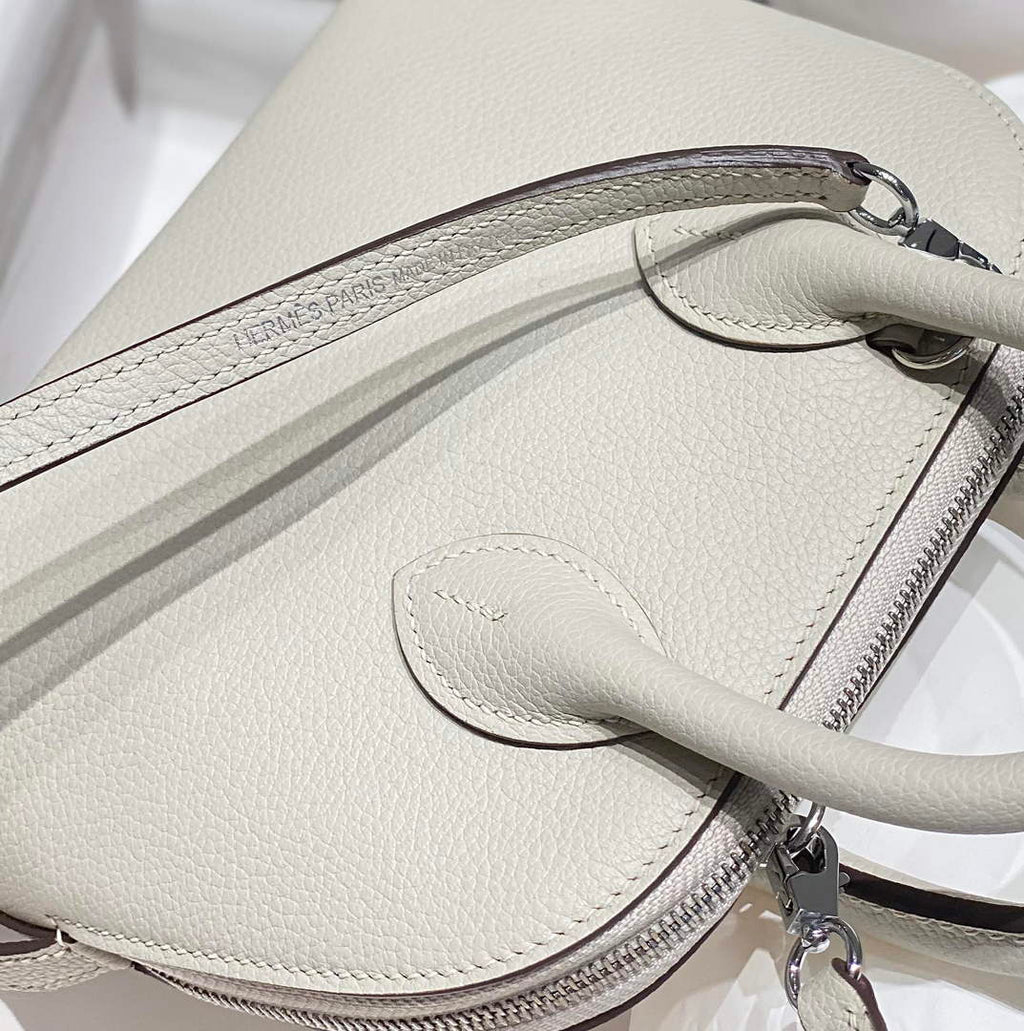 Hermes Bolide 1923 Mini Bag in Light Gray Evercolor Calfskin Silver Hardware - Default Title - View 8