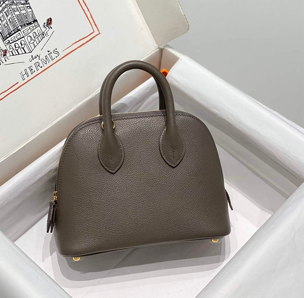 Hermes Bolide 1923 Mini Bag in Gray Evercolor Calfskin Gold Hardware - Default Title - View 2