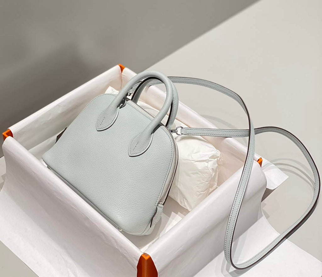 Hermes Bolide 1923 Mini Bag in Blue Evercolor Calfskin Silver Hardware - Default Title - View 3