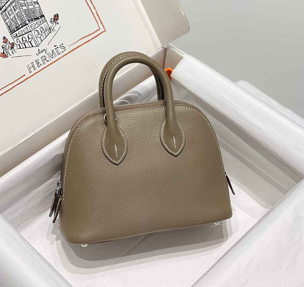 Hermes Bolide 1923 Mini Bag in Gray Evercolor Calfskin Silver Hardware - Default Title - View 2