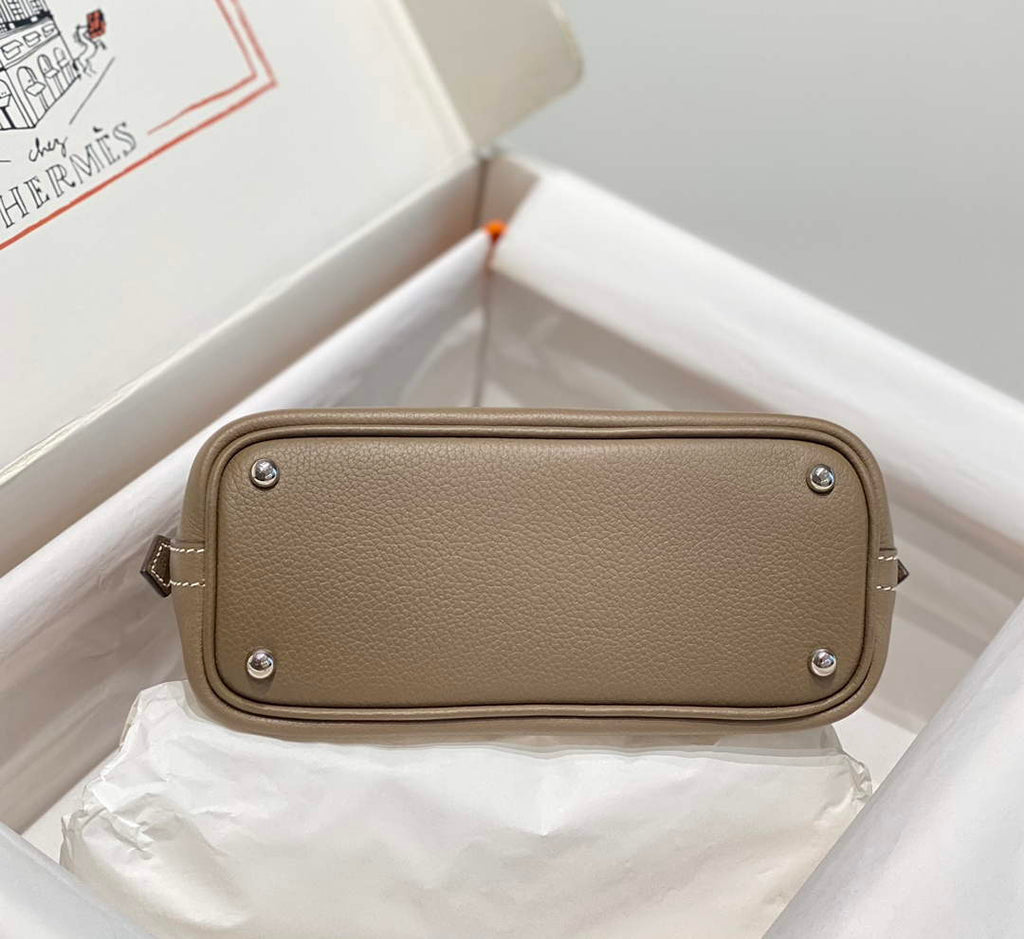 Hermes Bolide 1923 Mini Bag in Gray Evercolor Calfskin Silver Hardware - Default Title - View 4