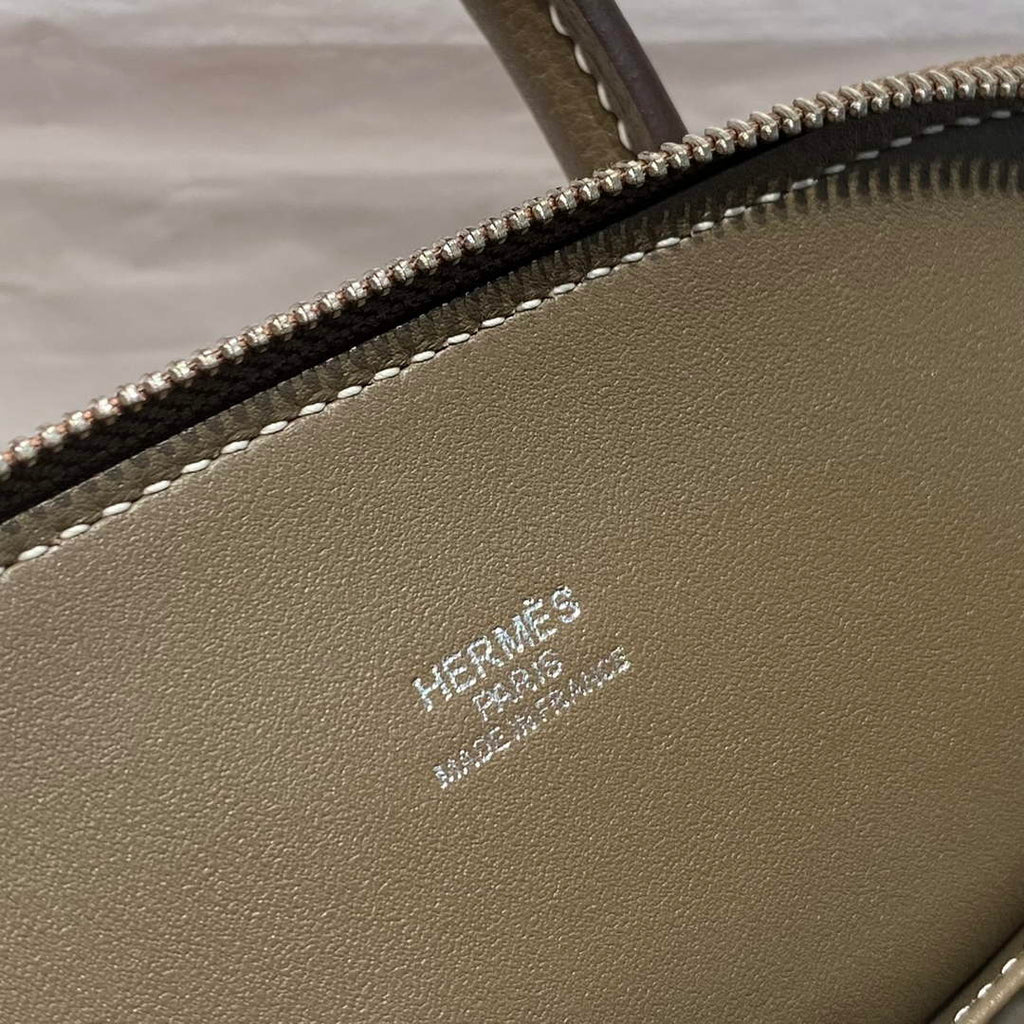 Hermes Bolide 1923 Mini Bag in Gray Evercolor Calfskin Silver Hardware - Default Title - View 6