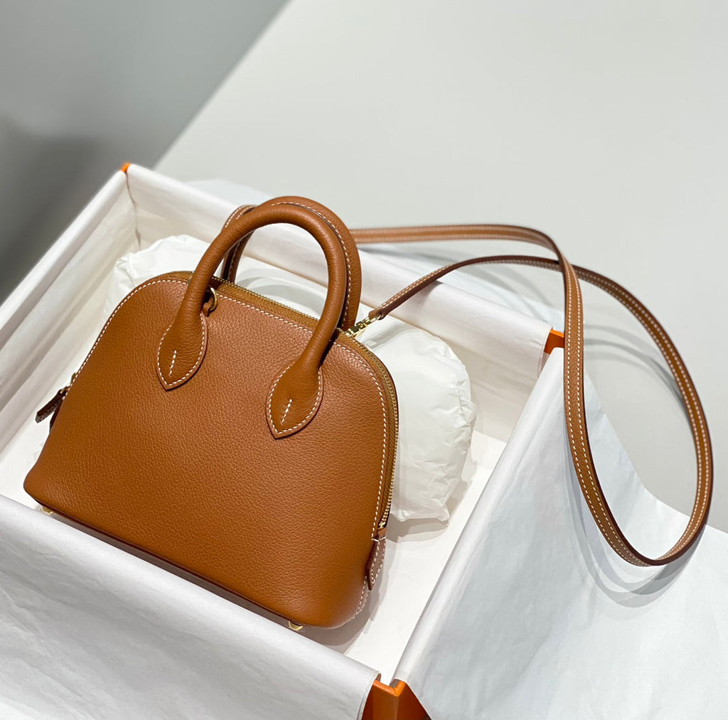 Hermes Bolide 1923 Mini Bag in Brown Evercolor Calfskin Gold Hardware - Default Title - View 1