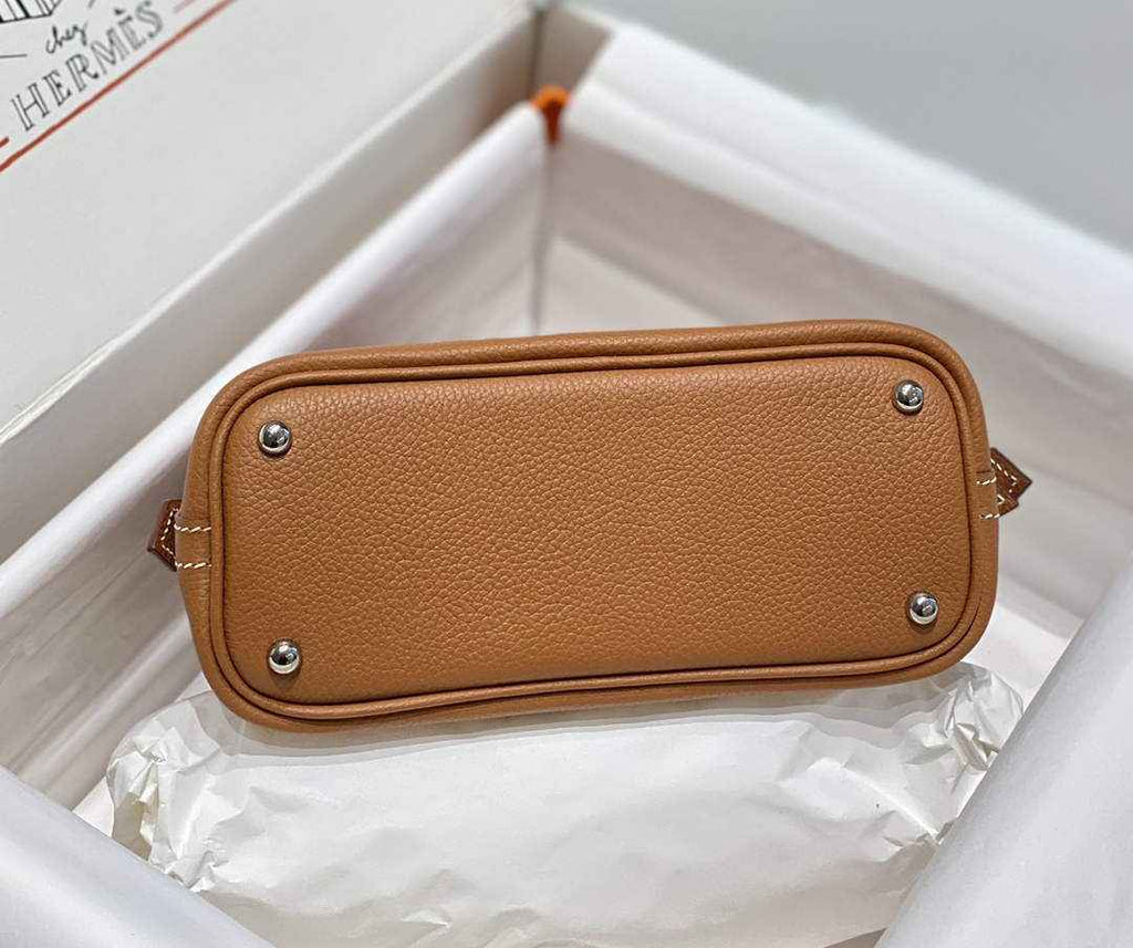 Hermes Bolide 1923 Mini Bag in Brown Evercolor Calfskin Silver Hardware - Default Title - View 4