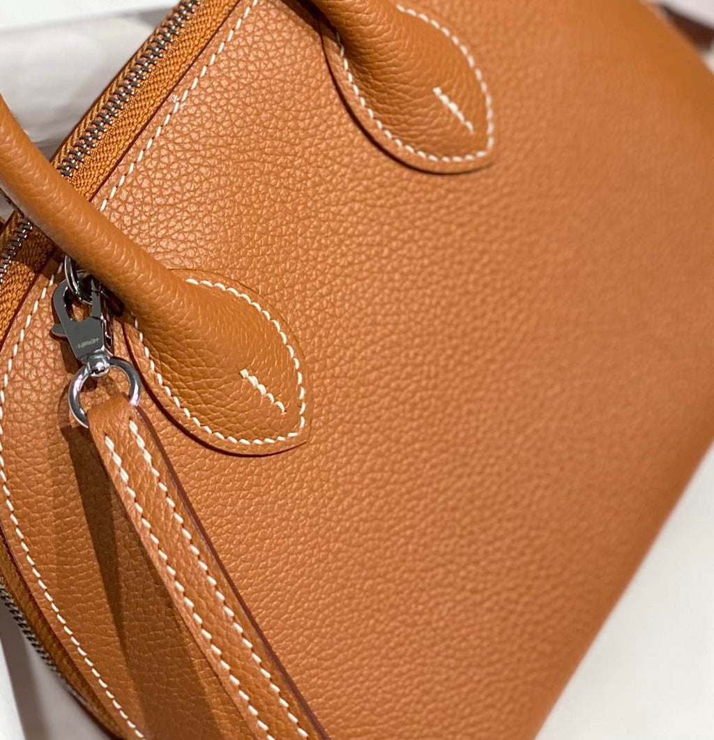 Hermes Bolide 1923 Mini Bag in Brown Evercolor Calfskin Silver Hardware - Default Title - View 7