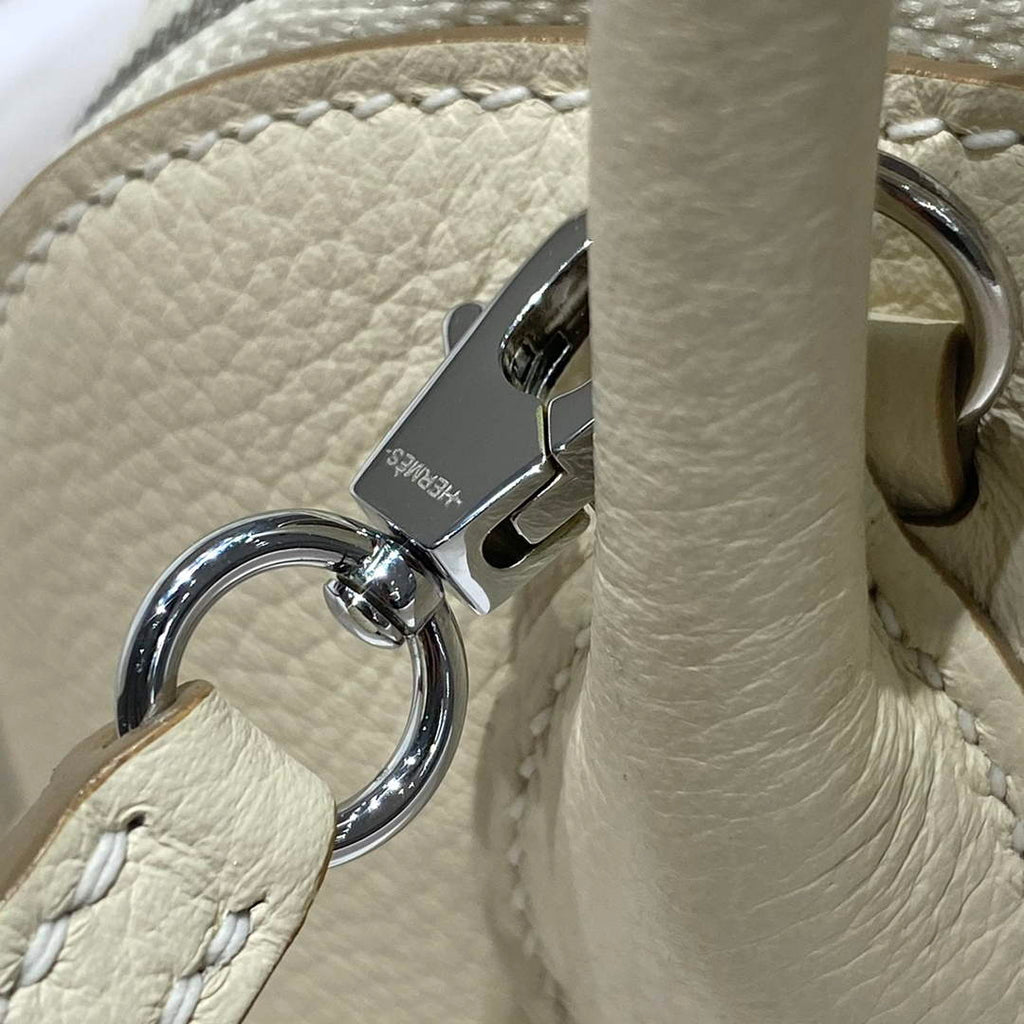 Hermes Bolide 1923 Mini Bag in Beige Evercolor Calfskin Silver Hardware - Default Title - View 6