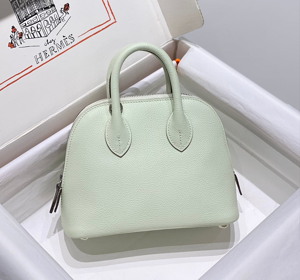 Hermes Bolide 1923 Mini Bag in Green Evercolor Calfskin Silver Hardware - Default Title - View 2
