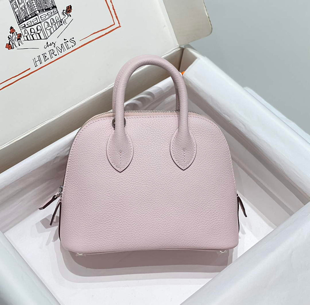 Hermes Bolide 1923 Mini Bag in Pink Evercolor Calfskin Silver Hardware - Default Title - View 2