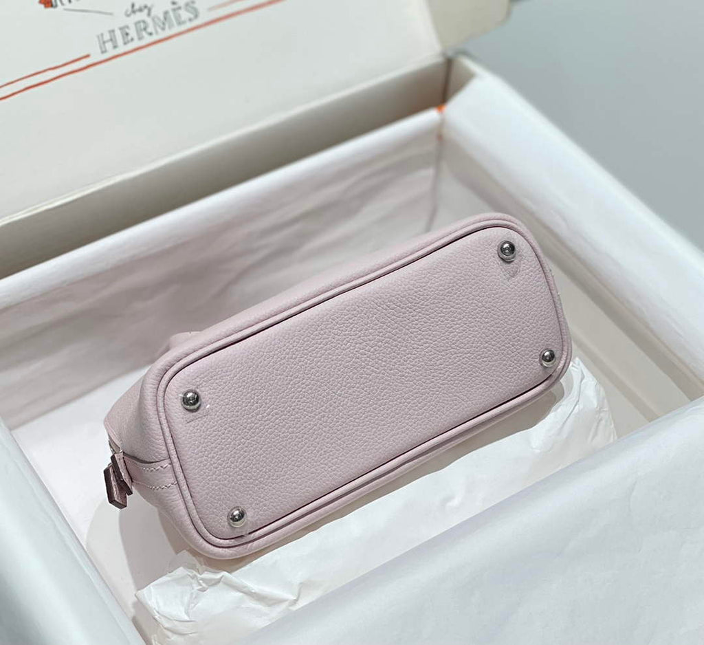 Hermes Bolide 1923 Mini Bag in Pink Evercolor Calfskin Silver Hardware - Default Title - View 4