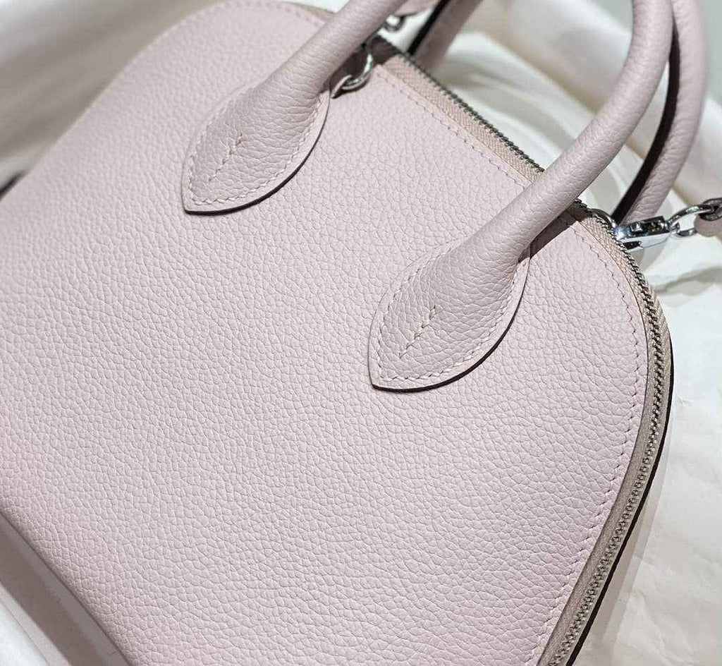 Hermes Bolide 1923 Mini Bag in Pink Evercolor Calfskin Silver Hardware - Default Title - View 5