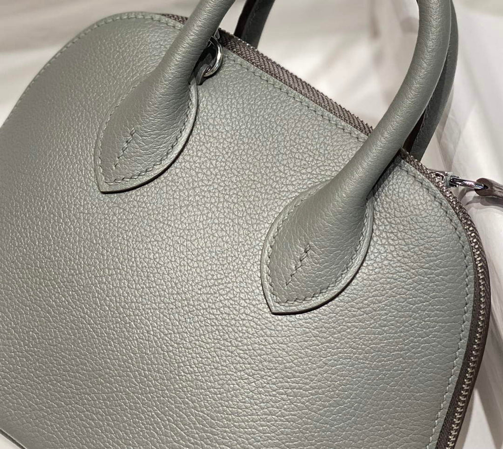 Hermes Bolide 1923 Mini Bag in Gray Evercolor Calfskin Silver Hardware - Default Title - View 6