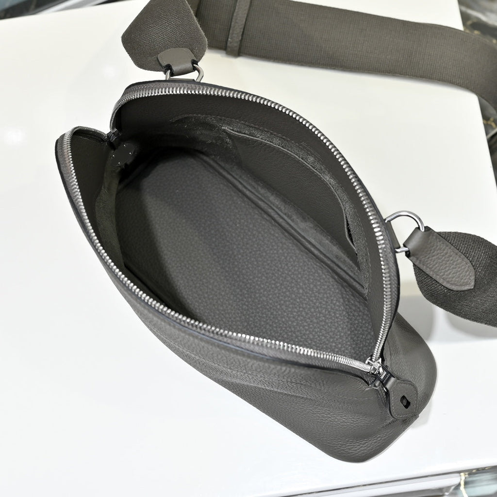 Hermes Bolide Messenger bag in Togo calfskin Gray - Default Title - View 9